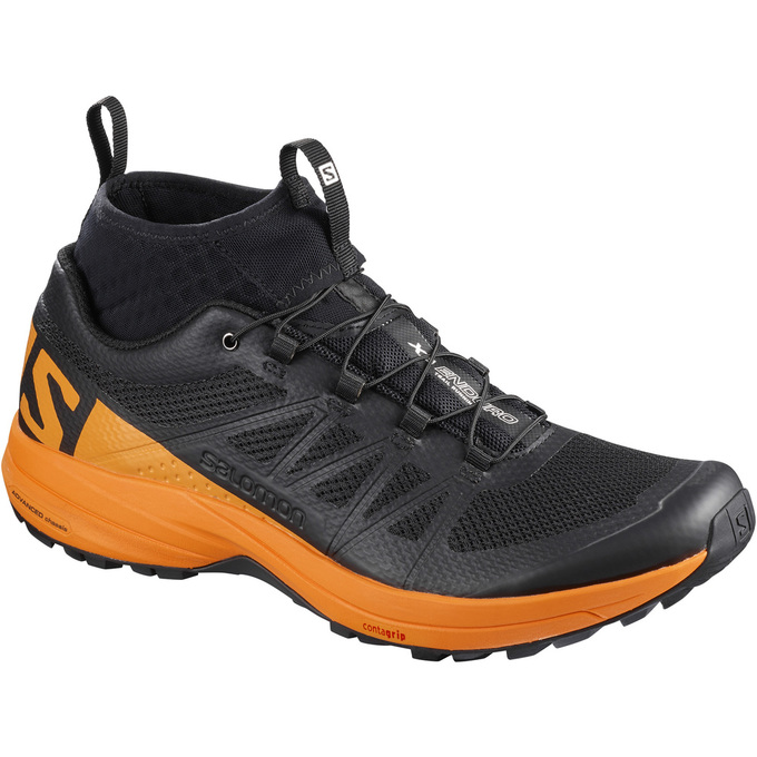 Salomon Singapore Mens Trail Running Shoes - XA ENDURO Black/Orange | 70456-UOWK